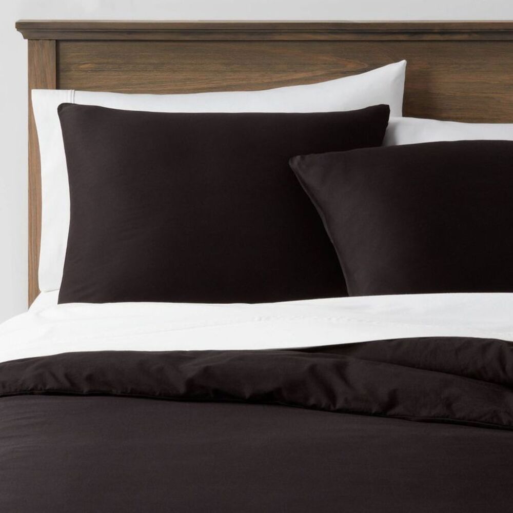 Threshold Duvet Cover & Sham Set Cotton Sateen Soft Comfort by Black King